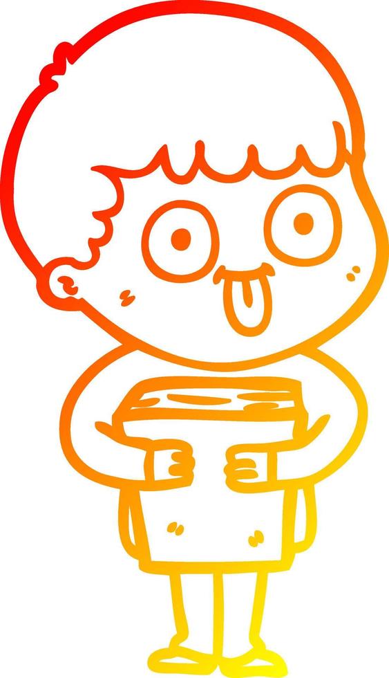 warm gradient line drawing cartoon man staring vector