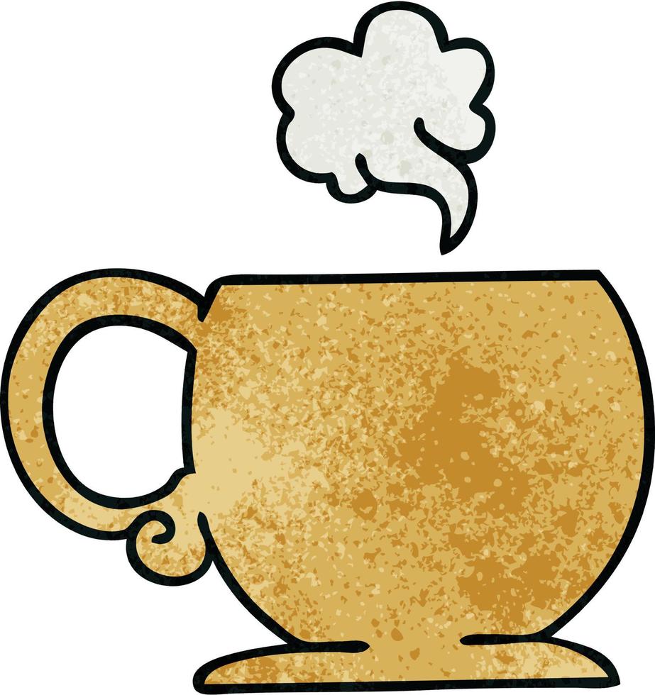 quirky hand drawn cartoon hot drink vector