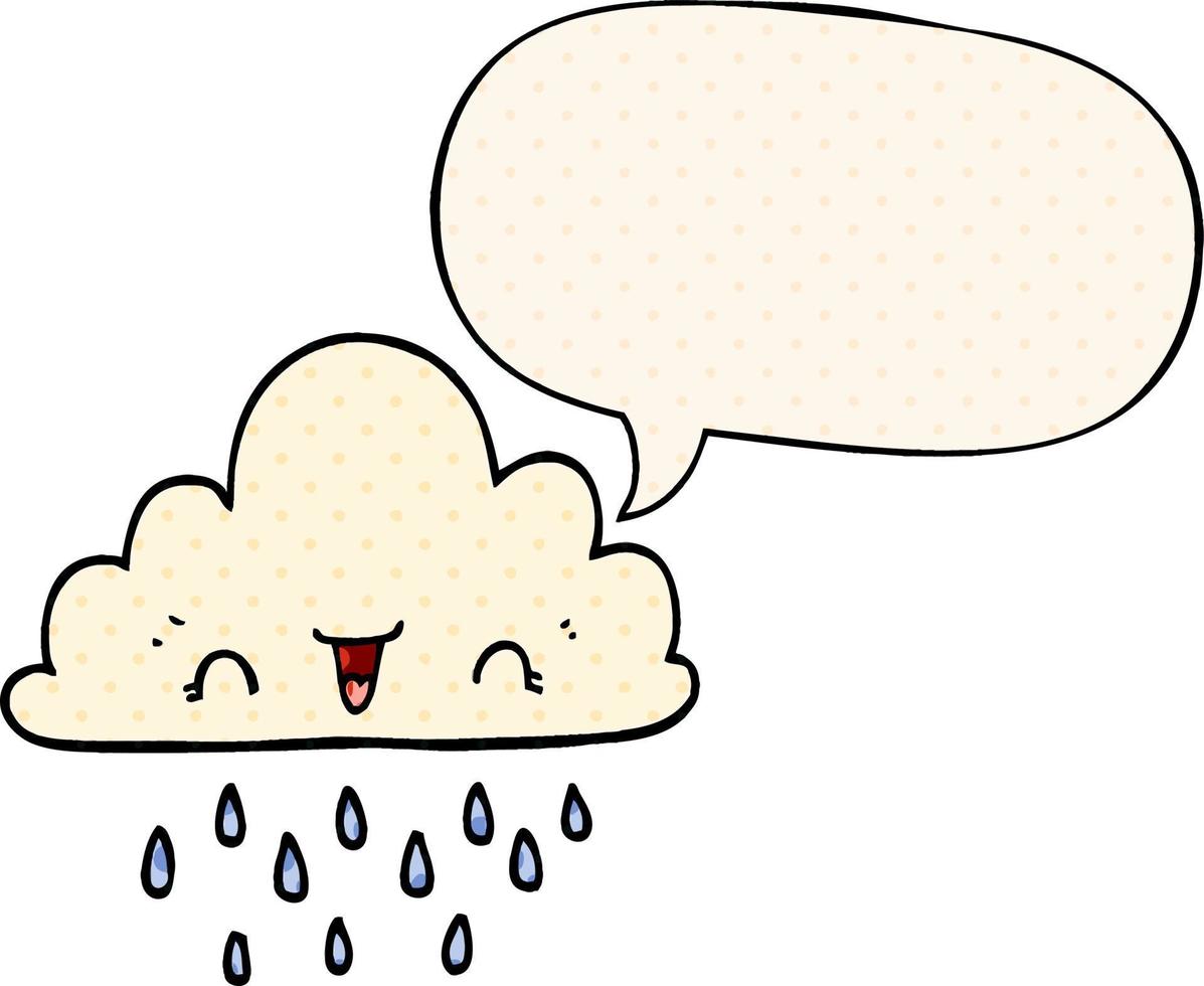 cartoon storm cloud and speech bubble in comic book style vector