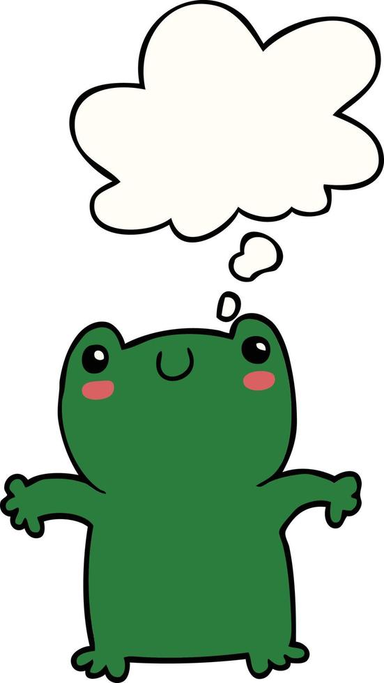 cartoon frog and thought bubble vector