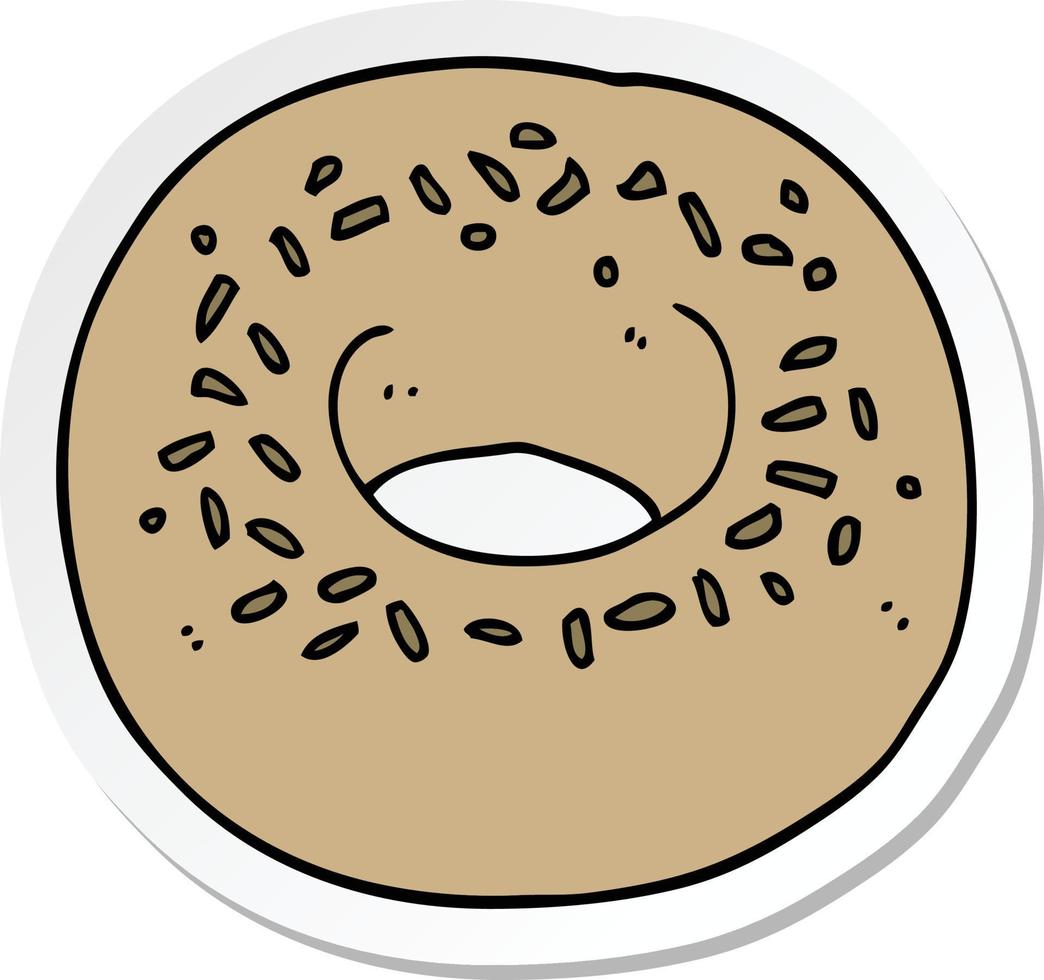 sticker of a cartoon donut vector