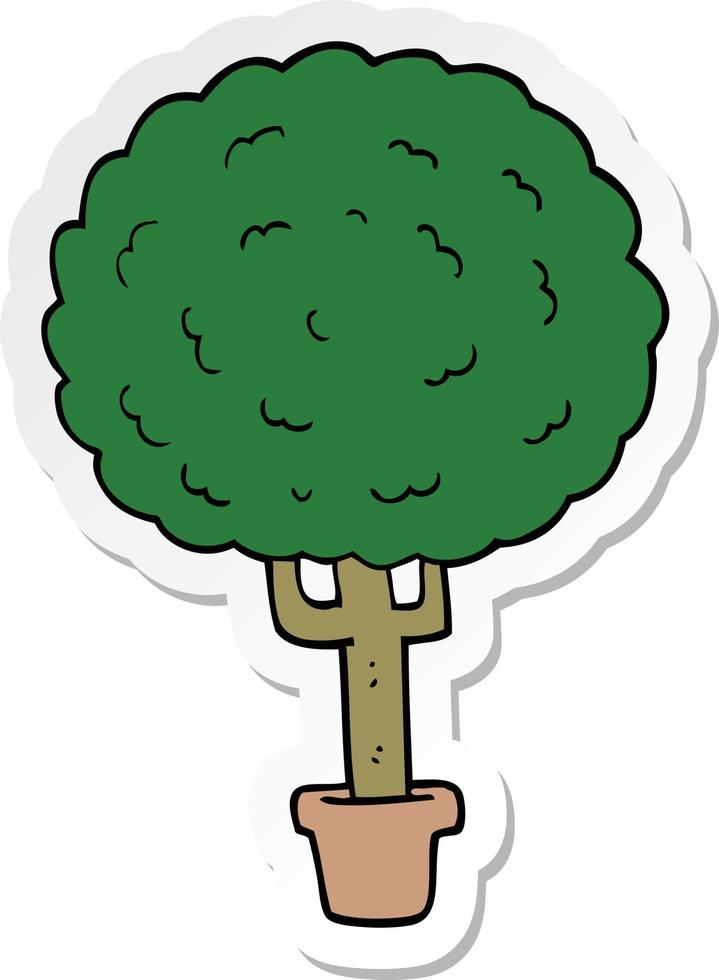 sticker of a cartoon tree vector