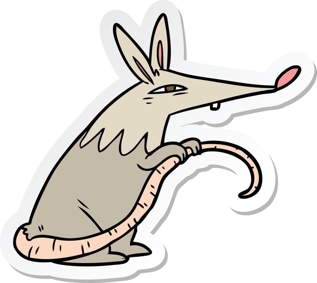 sticker of a cartoon rat vector