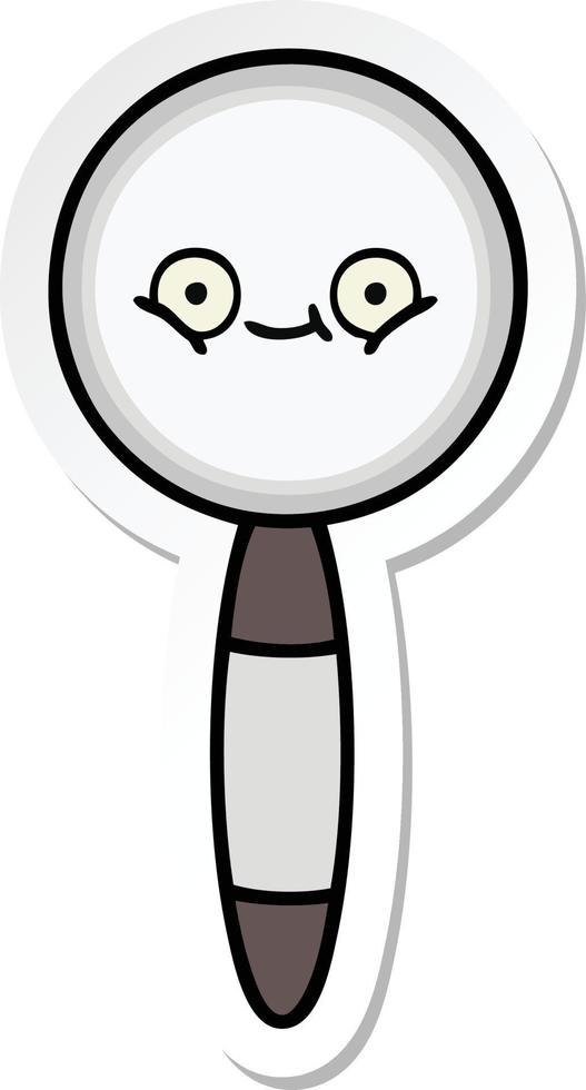 sticker of a cute cartoon magnifying glass vector
