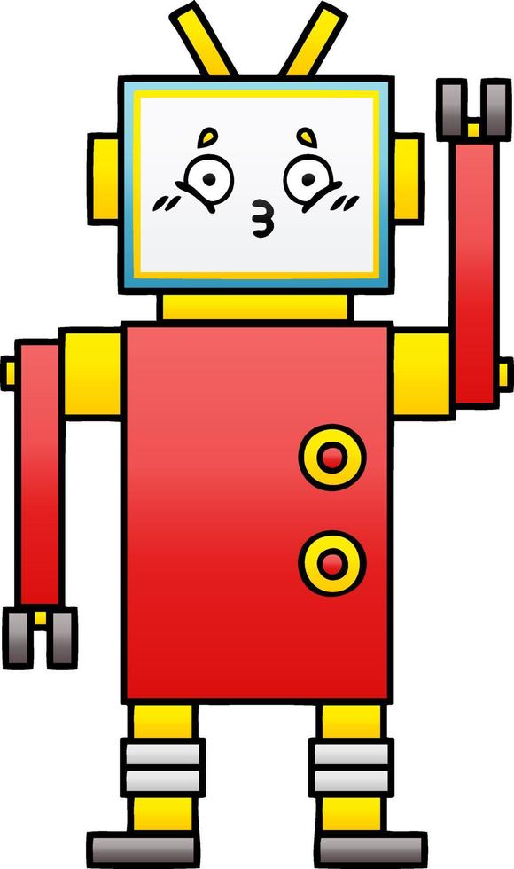 gradient shaded cartoon robot vector
