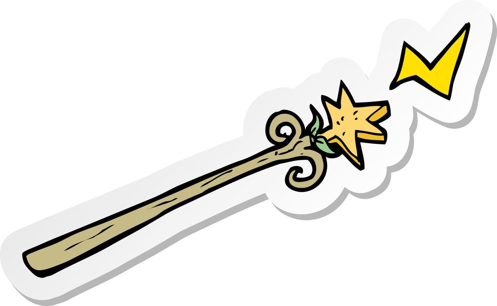 sticker of a cartoon magic wand vector