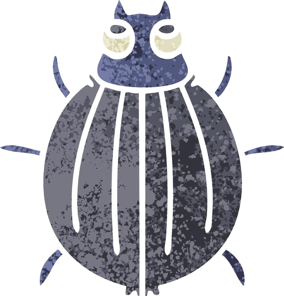 quirky retro illustration style cartoon beetle vector