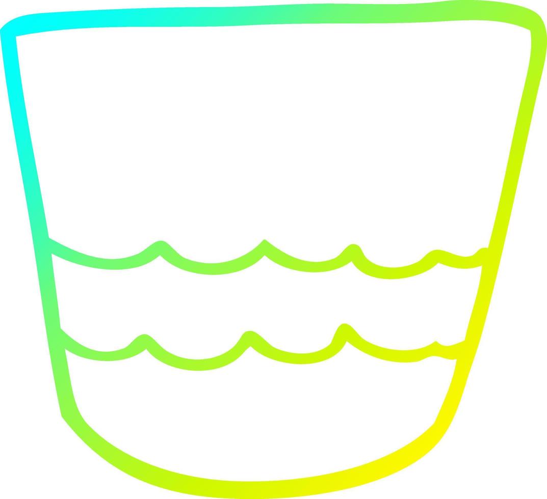 cold gradient line drawing cartoon pot vector