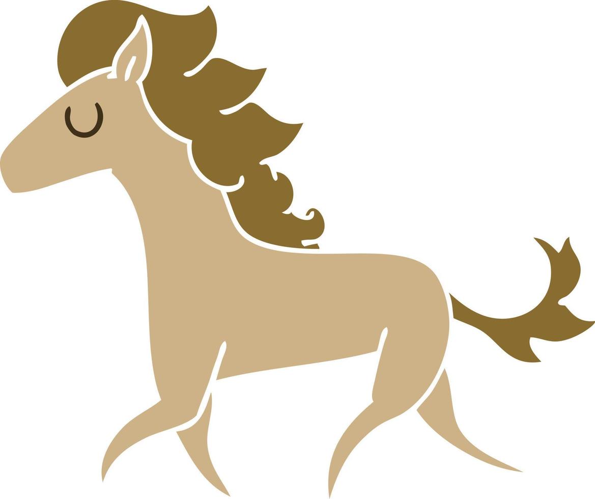 quirky hand drawn cartoon running horse vector