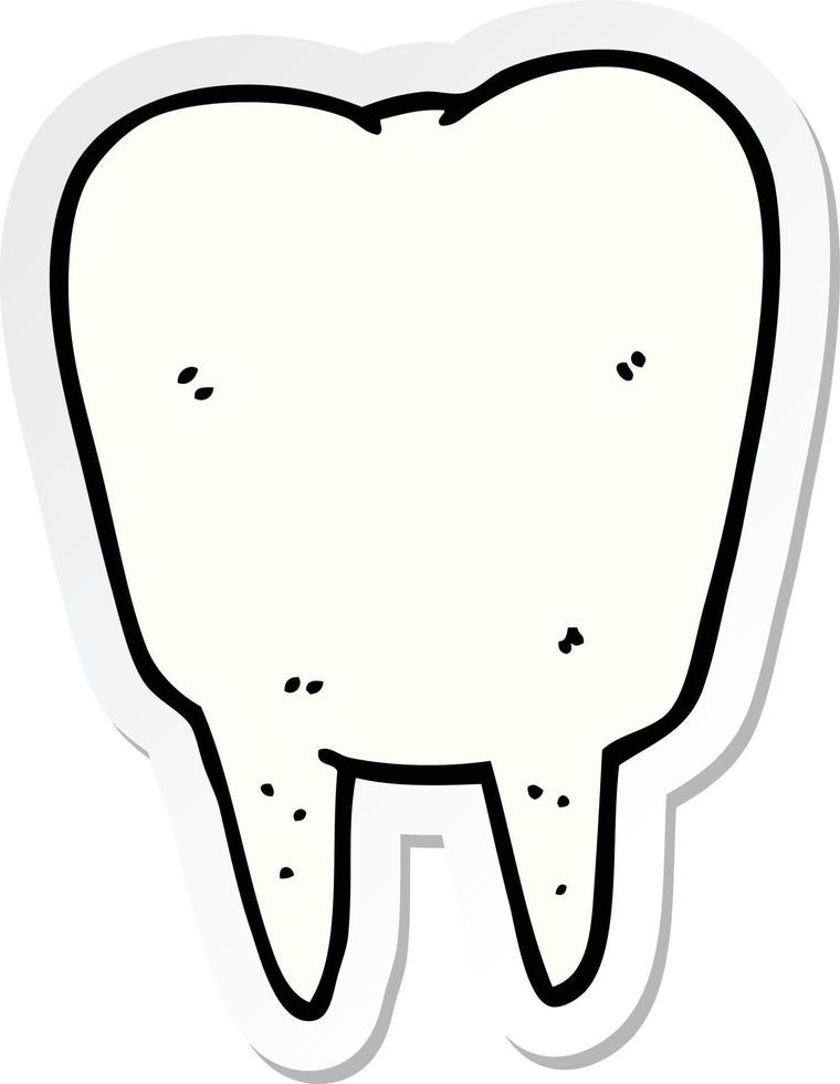 sticker of a cartoon tooth vector
