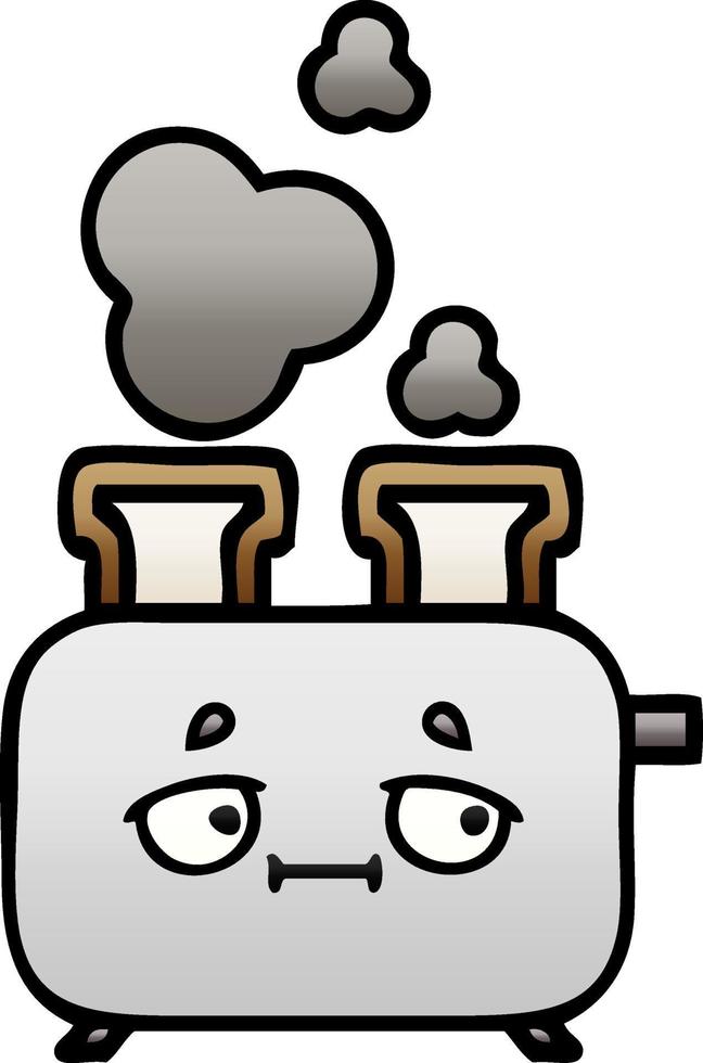 gradient shaded cartoon of a toaster vector