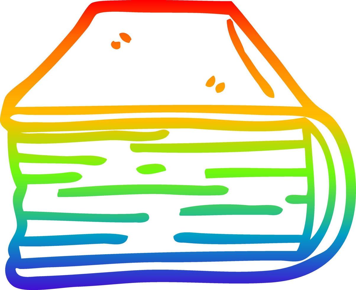 rainbow gradient line drawing cartoon book end vector