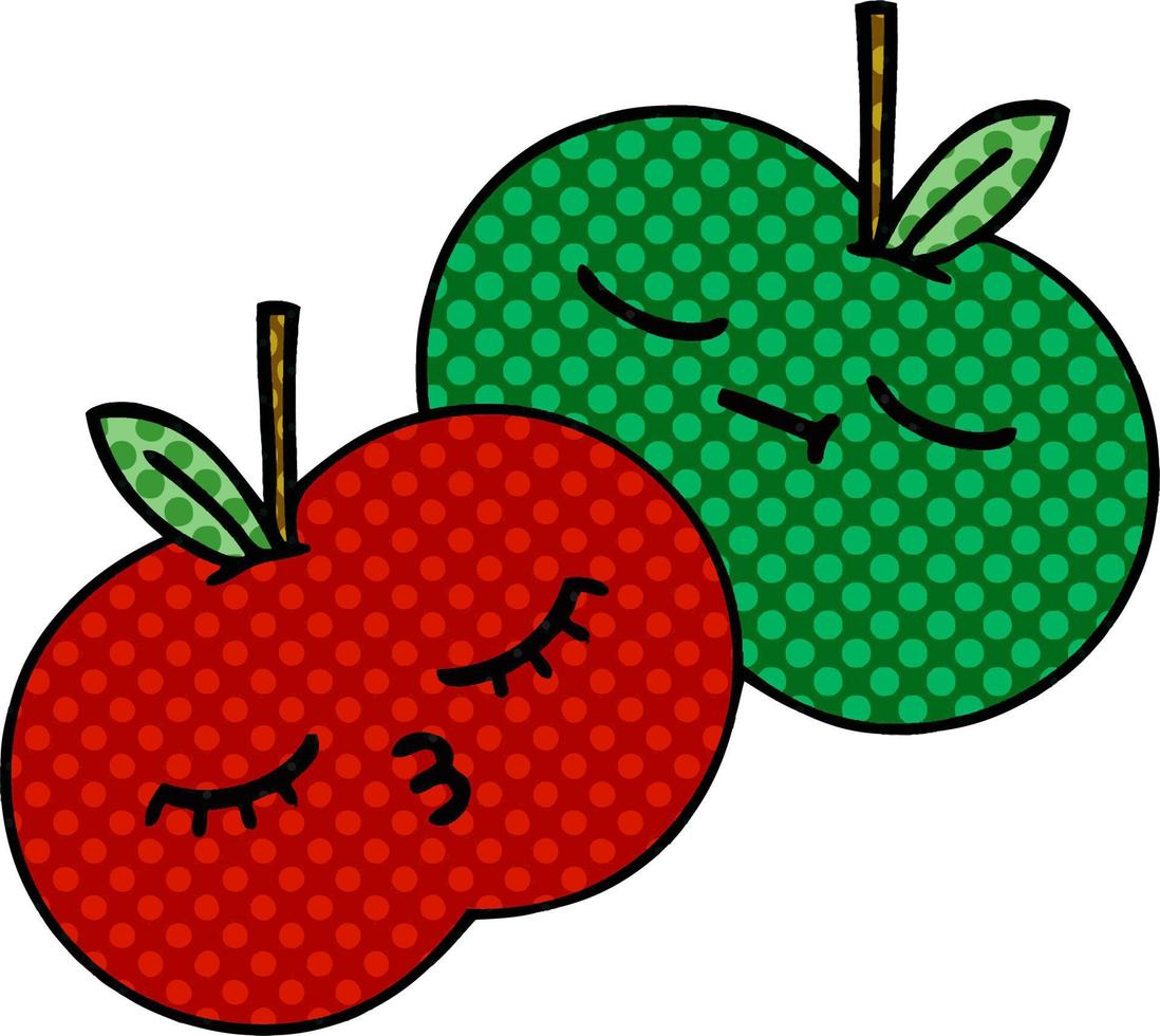 comic book style cartoon juicy apple vector