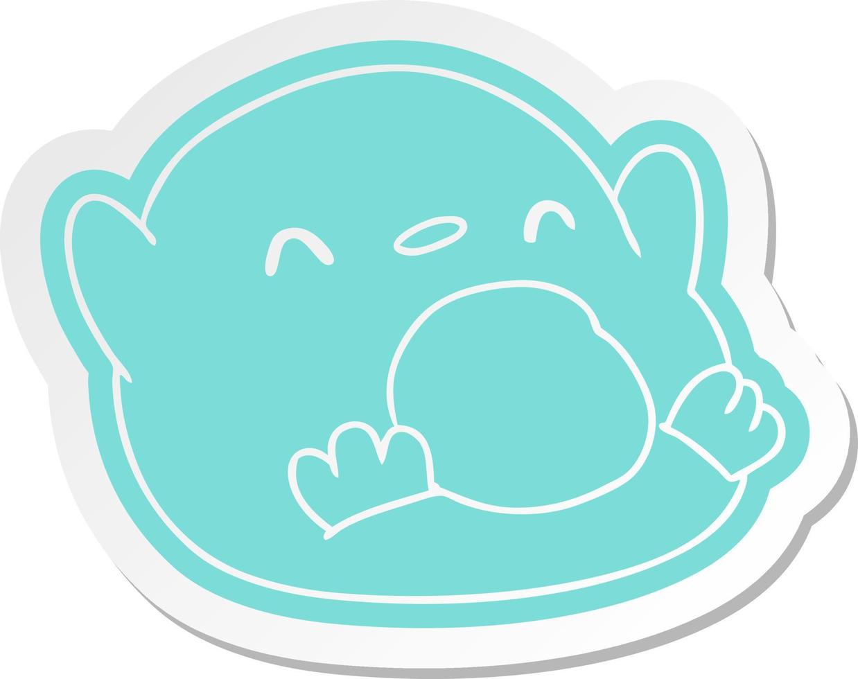 cartoon sticker kawaii of a cute penguin vector