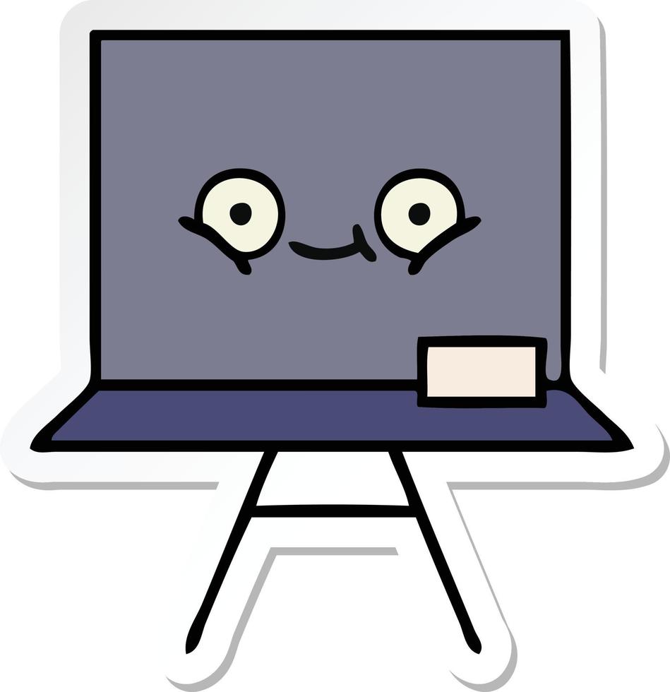 sticker of a cute cartoon chalkboard vector