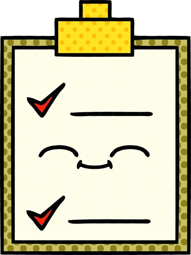 comic book style cartoon check list vector