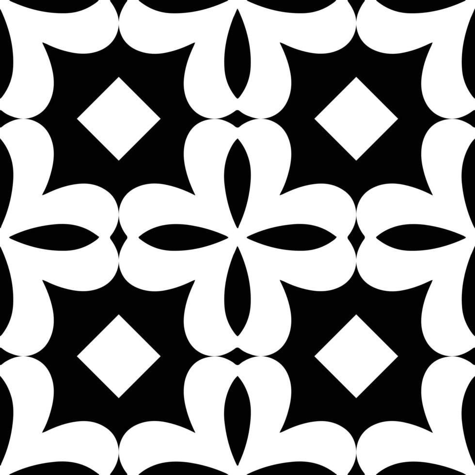 conjunto de vectores de flores abstractas. patrón floral ornamental sin fisuras en los muchos tipos de estilo de flores sobre fondo blanco y negro.