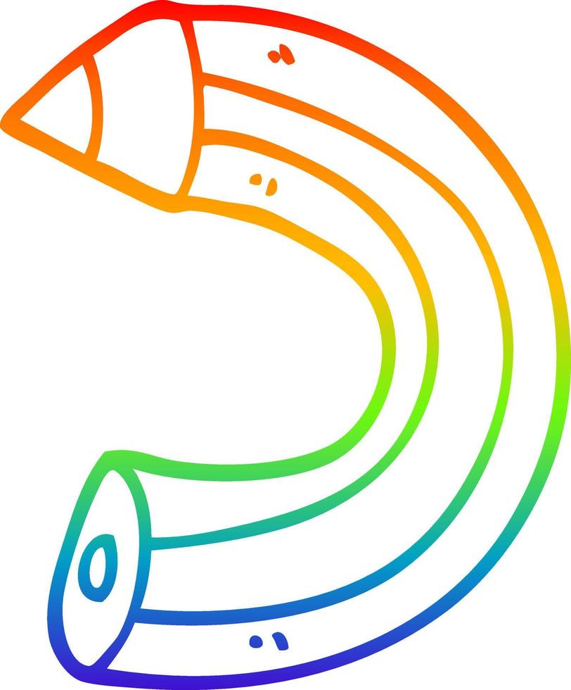 rainbow gradient line drawing cartoon colored pencil vector