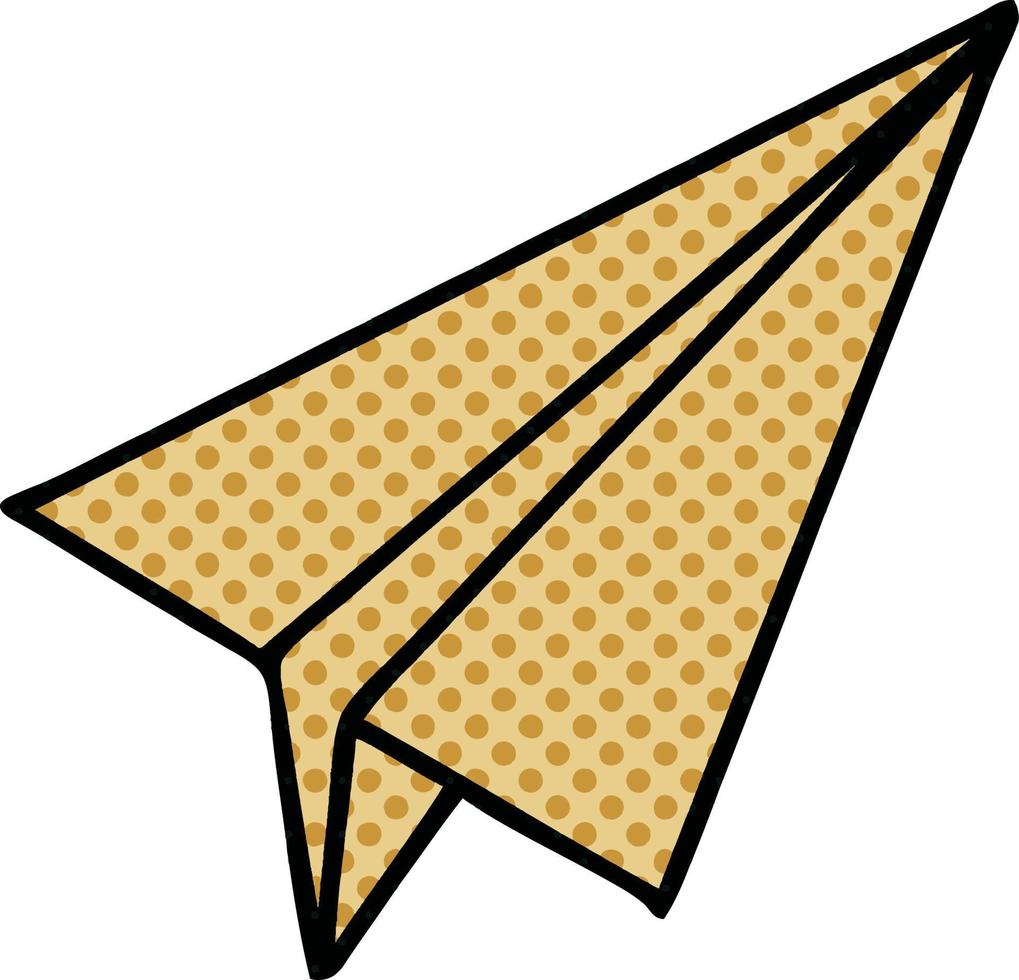 comic book style cartoon paper aeroplane vector