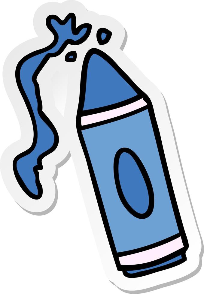 sticker cartoon doodle of a pink crayon vector