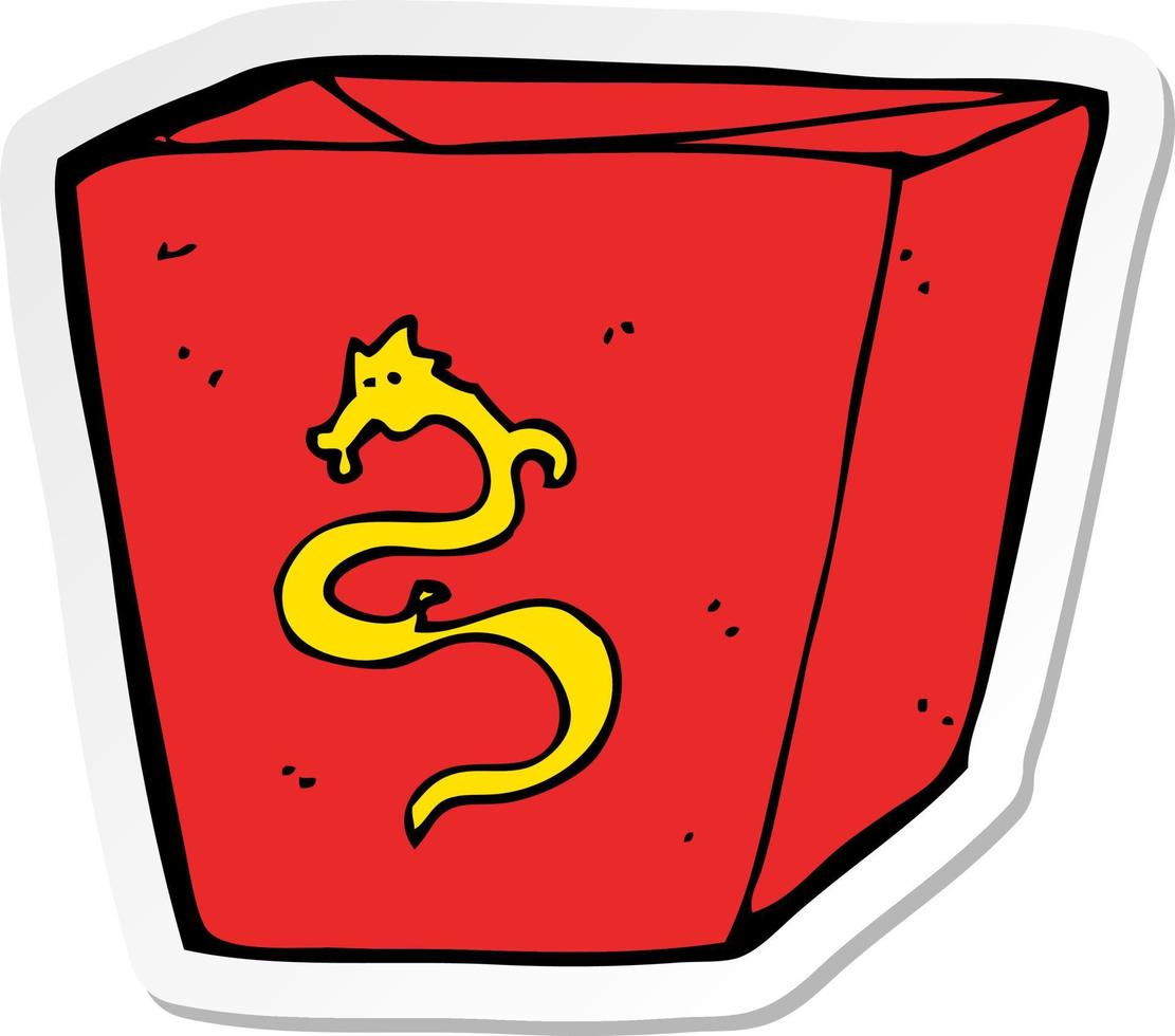 sticker of a cartoon noodle box vector
