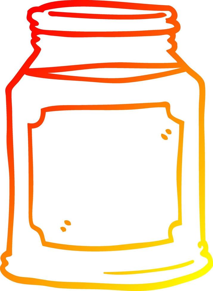 warm gradient line drawing cartoon candle in jar vector