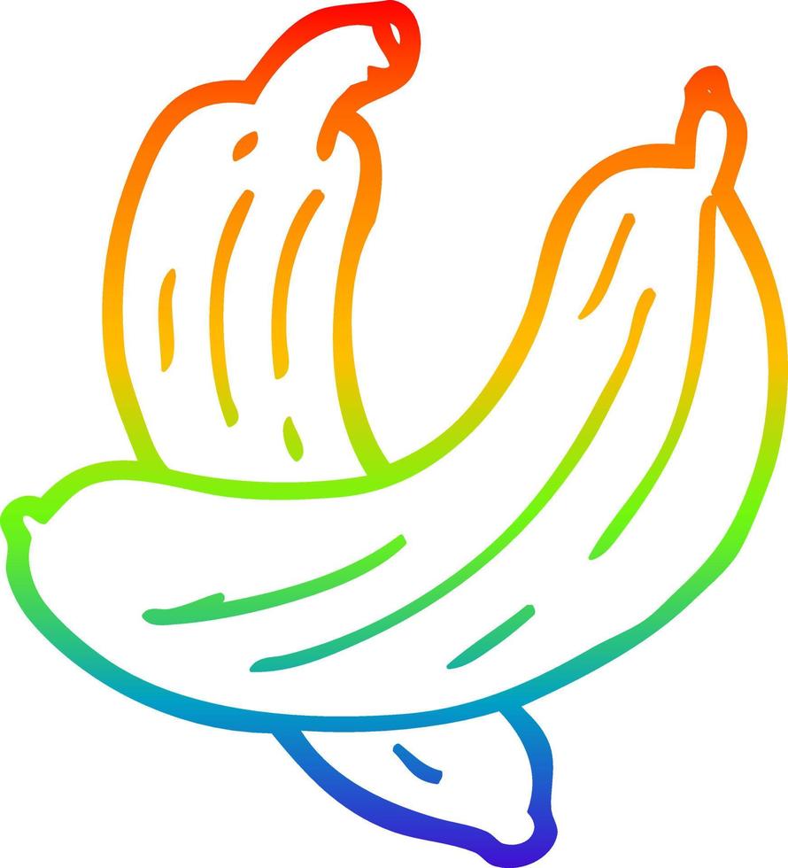 rainbow gradient line drawing cartoon cucumber plant vector