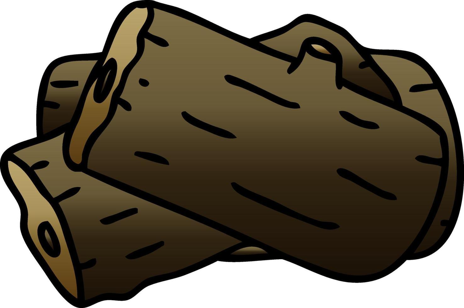 quirky gradient shaded cartoon log vector