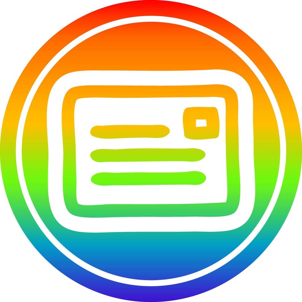 envelope letter circular in rainbow spectrum vector