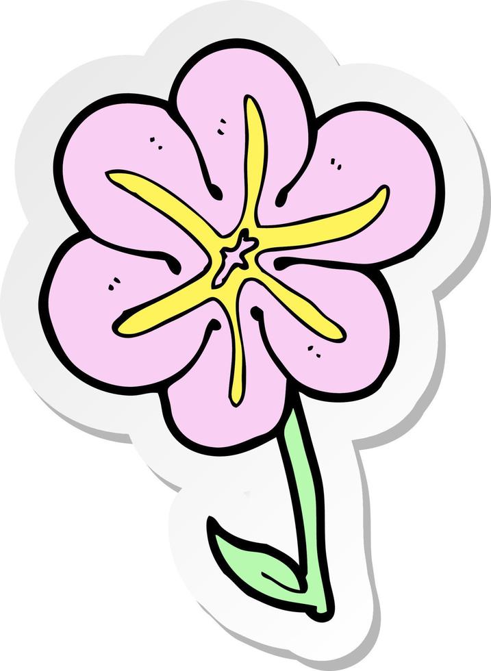 sticker of a cartoon flower vector