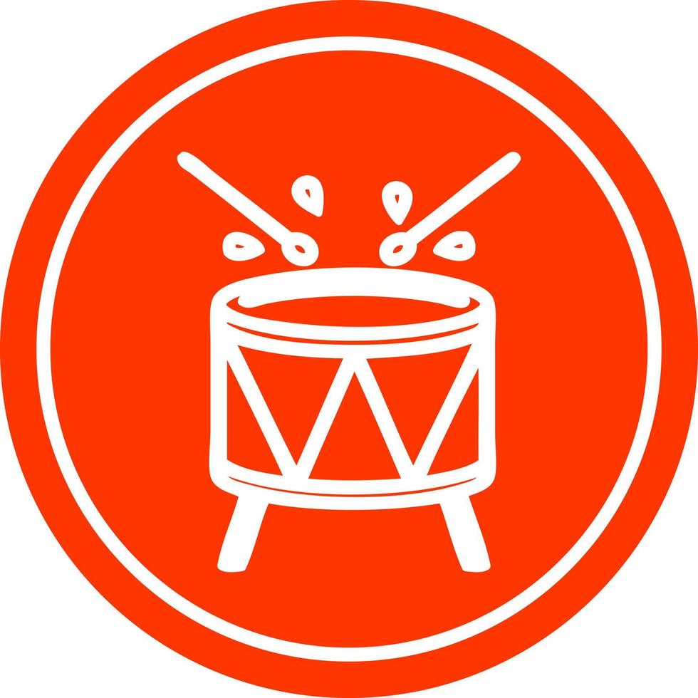 beating drum circular icon vector