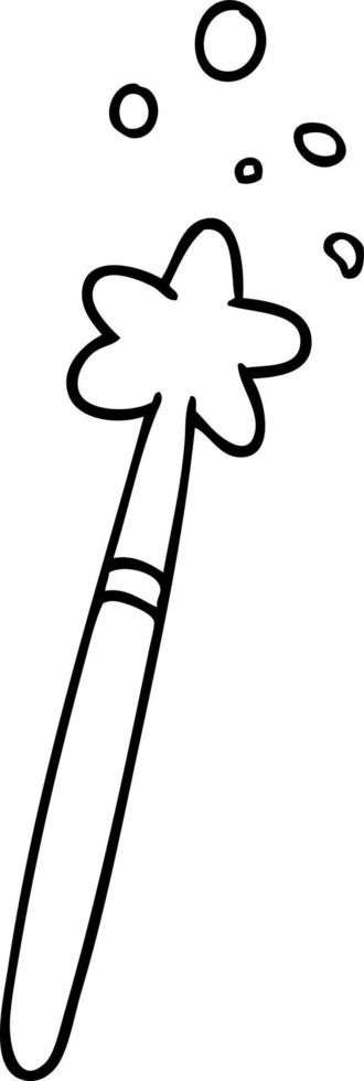 line drawing doodle of a magic wand vector