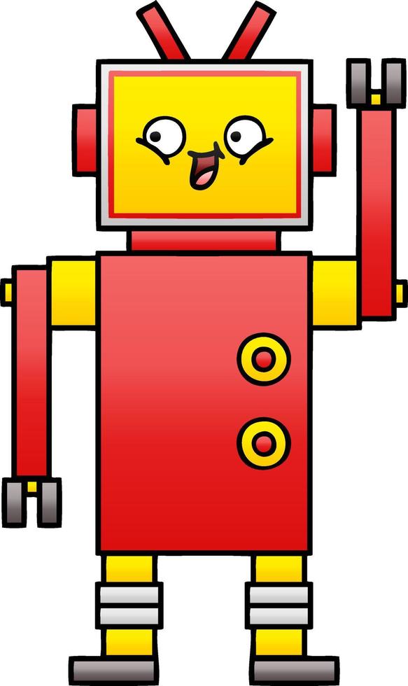 robot de dibujos animados sombreado degradado vector