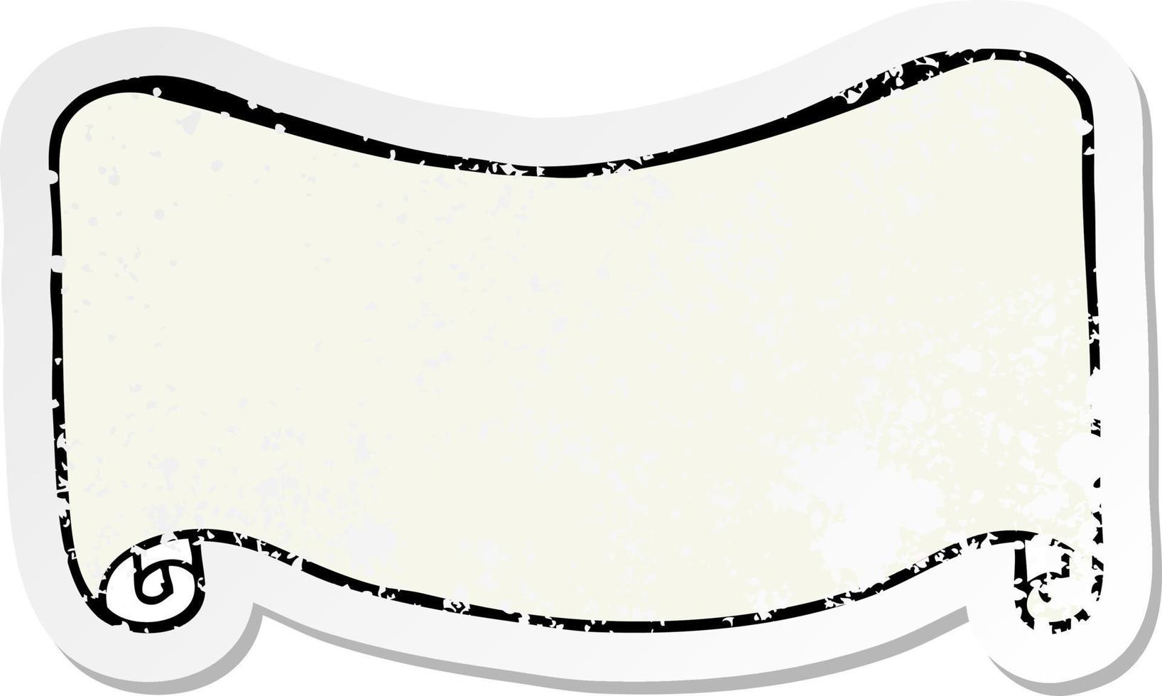 distressed sticker of a cartoon banner vector