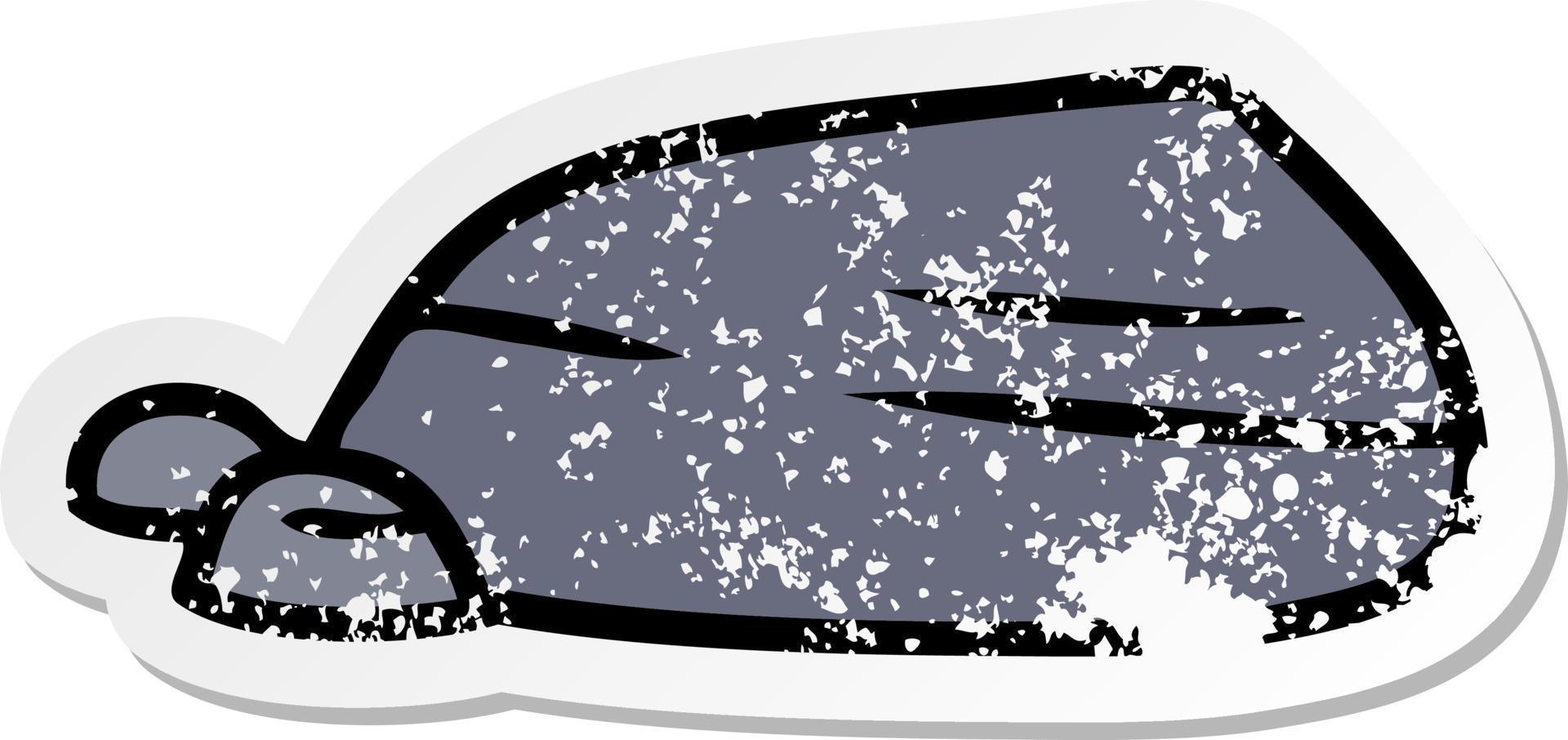 distressed sticker cartoon doodle of stone and pebbles vector