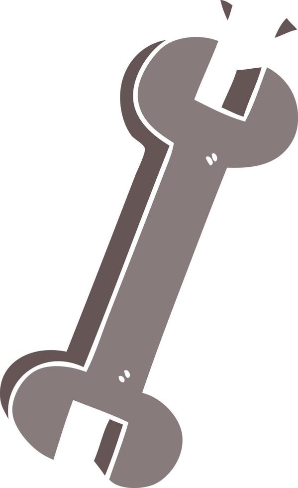 quirky hand drawn cartoon spanner vector