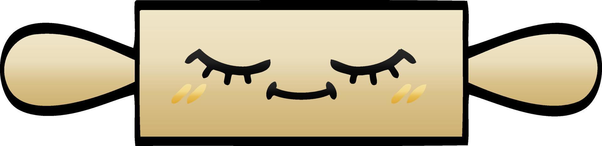 gradient shaded cartoon rolling pin vector