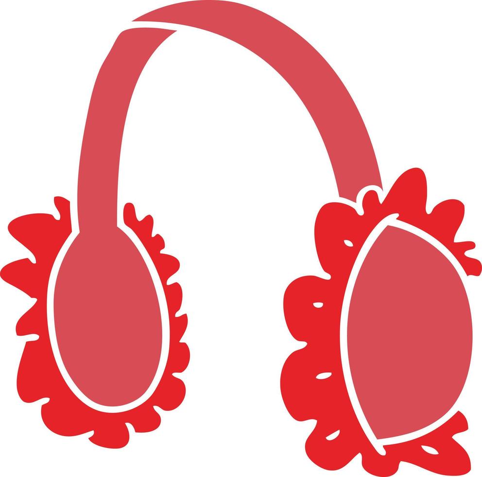 cartoon doodle of pink ear muff warmers vector
