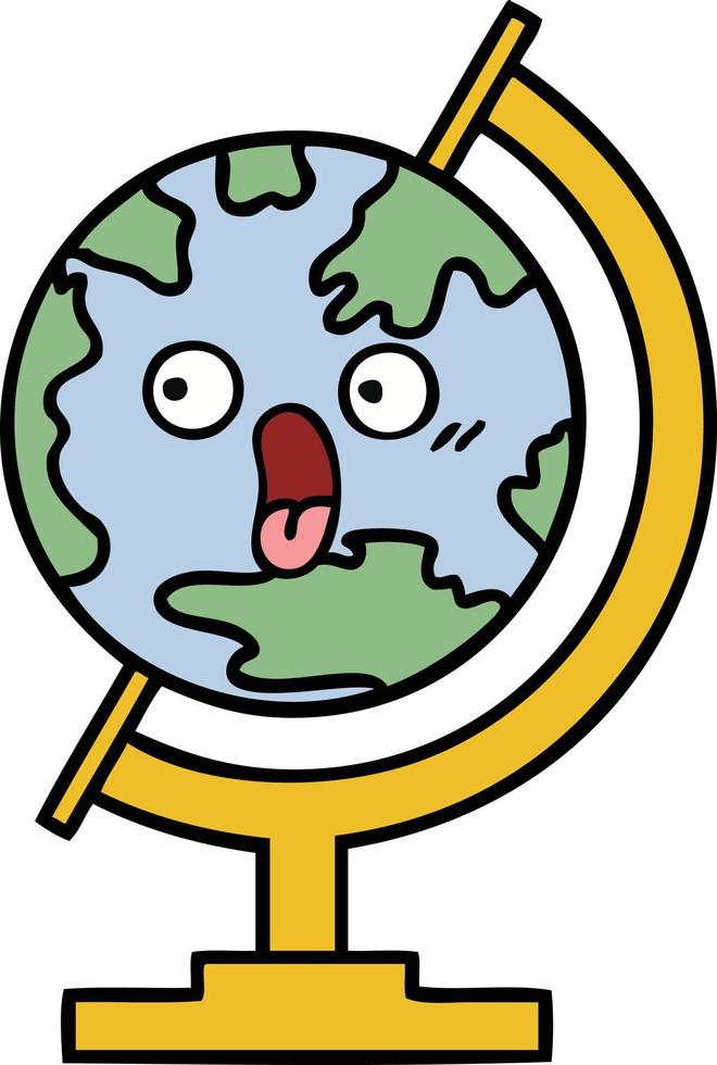 cute cartoon globe of the world vector
