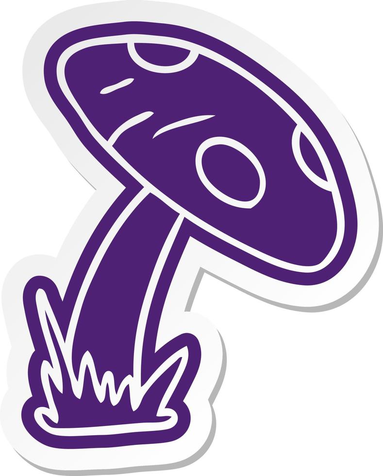 cartoon sticker of a toad stool vector