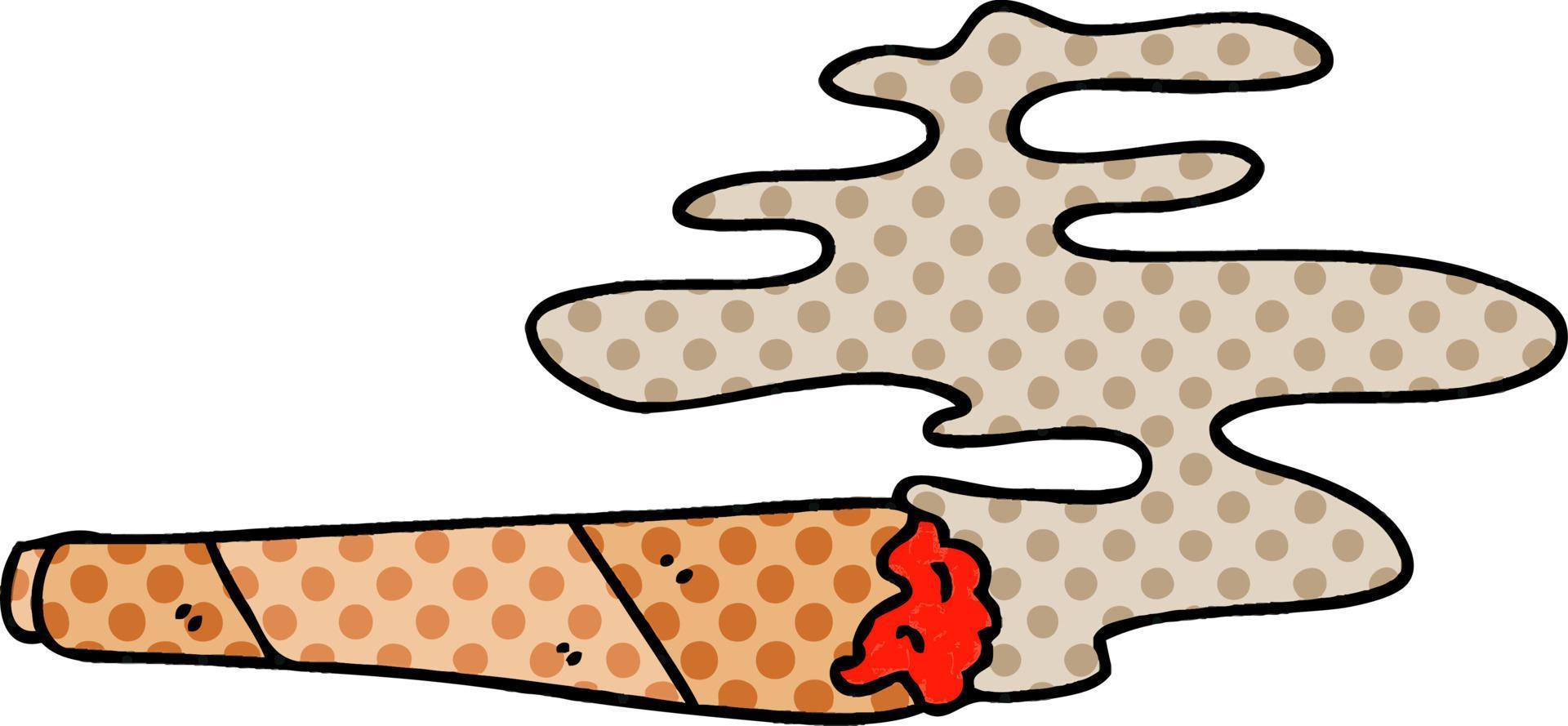 quirky comic book style cartoon lit joint vector