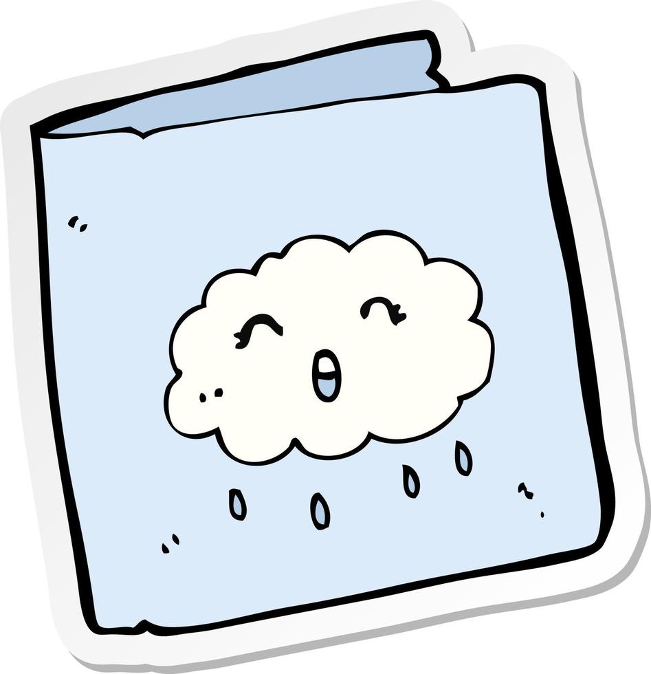 sticker of a cartoon card with cloud pattern vector