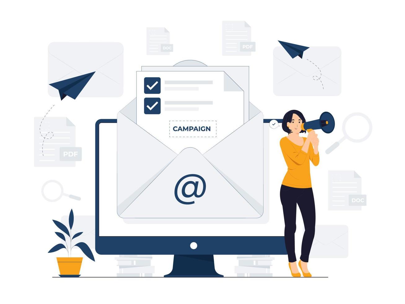 Email campaign concept illustration vector