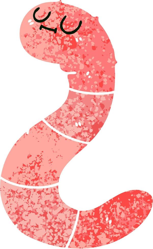 quirky retro illustration style cartoon worm vector