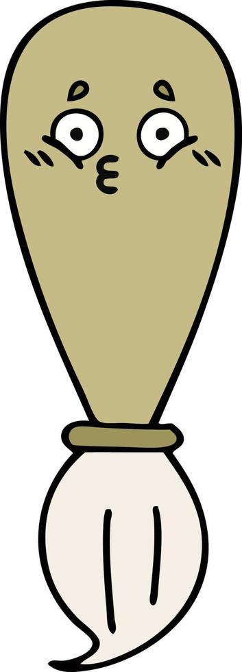 cute cartoon paint brush vector