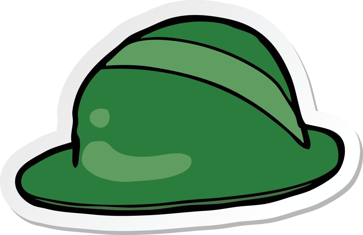 sticker of a cartoon bowler hat vector