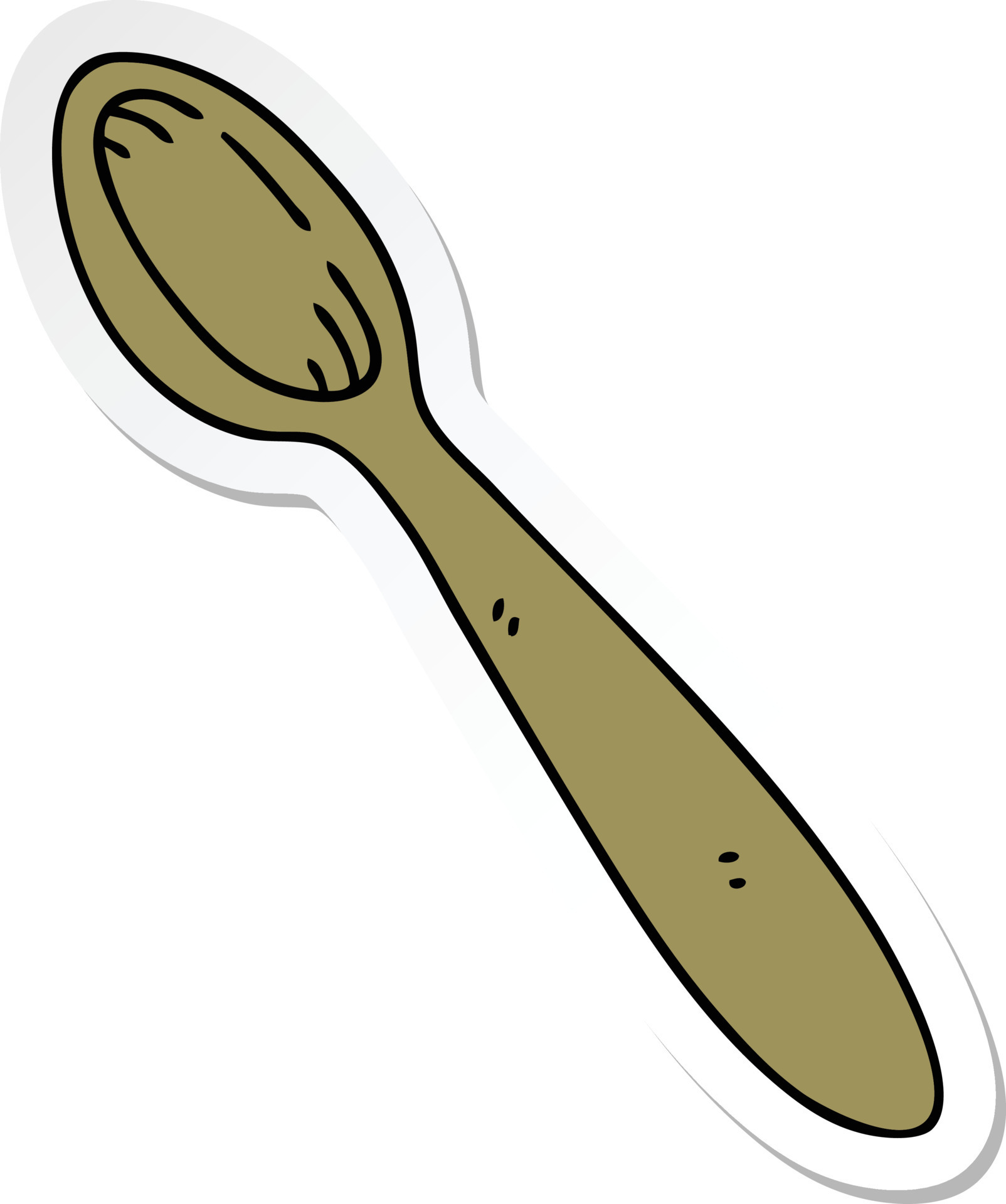 sticker of a quirky hand drawn cartoon wooden spoon 10549922 Vector Art at  Vecteezy