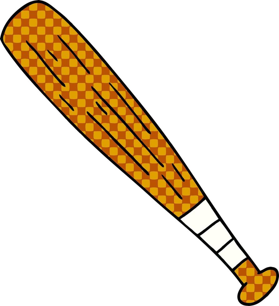 cartoon doodle of a baseball bat vector