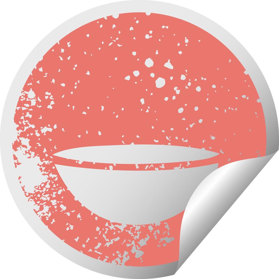 distressed circular peeling sticker symbol hot soup vector