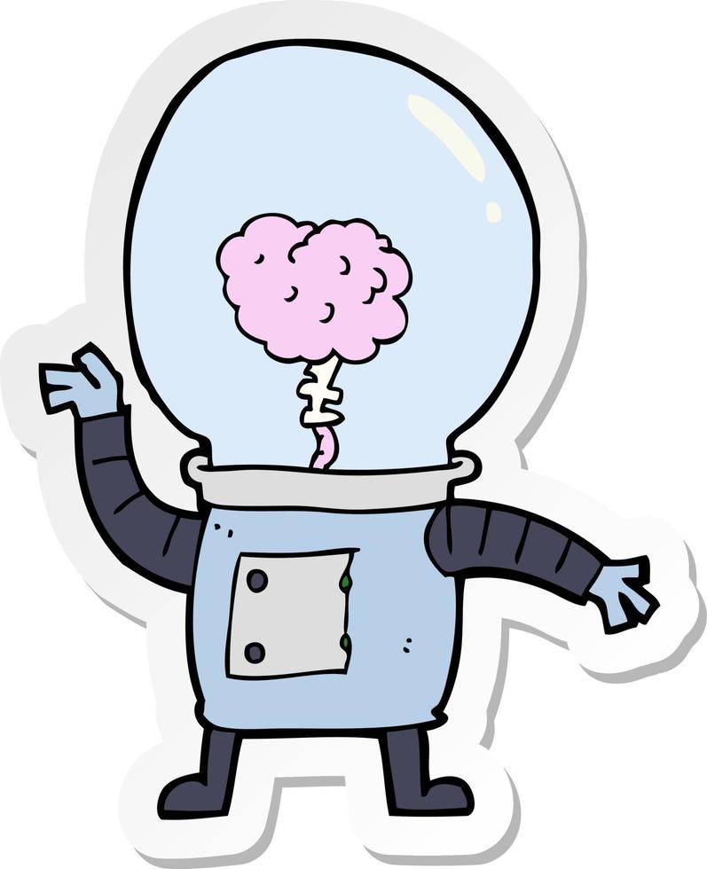 sticker of a cartoon robot cyborg vector